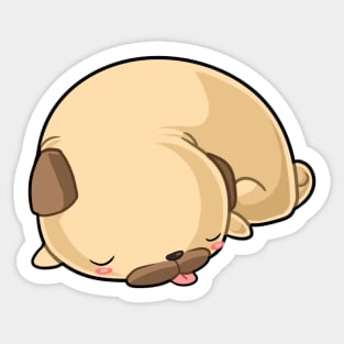 Kawaii pug dog sleeping Sticker